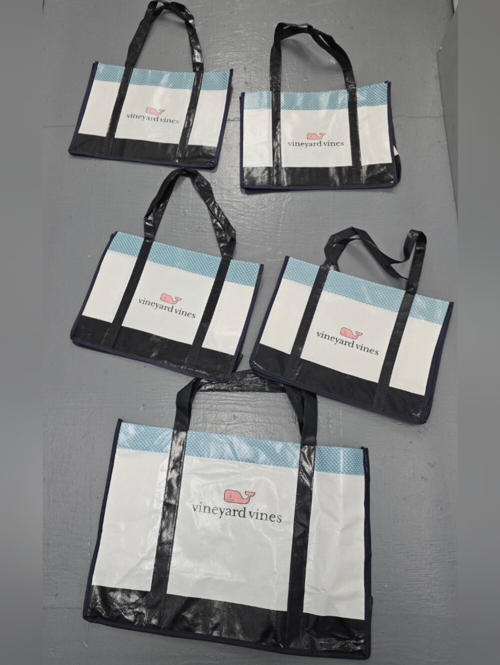 5 Vineyard Eco Friendly Large MediumShopping Bags Reusable Sustainable Totes